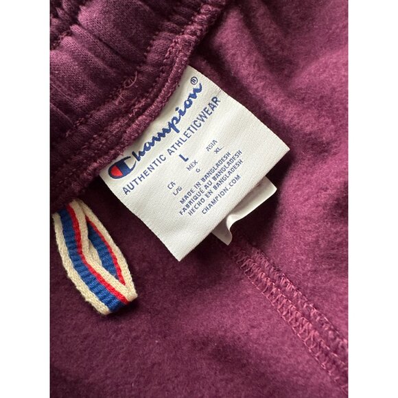 NWT Champion Purple Joggers Powerblend Standard Fit Plum Logo Down Leg Large - Picture 7 of 9